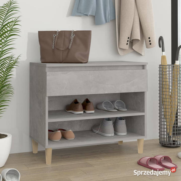 Szafka na buty szarość betonu 70x36x60 WM819760