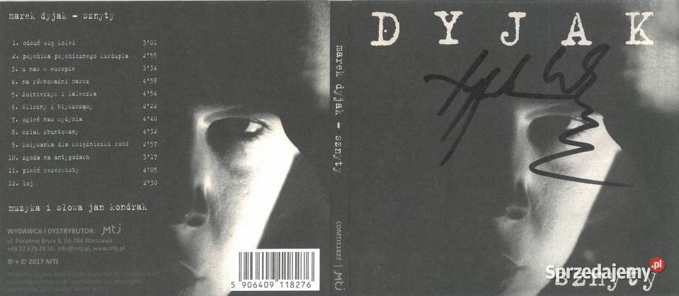 CD Marek Dyjak Sznyty CD płyta nowa z autografem 1 płyta mazowieckie Warszawa