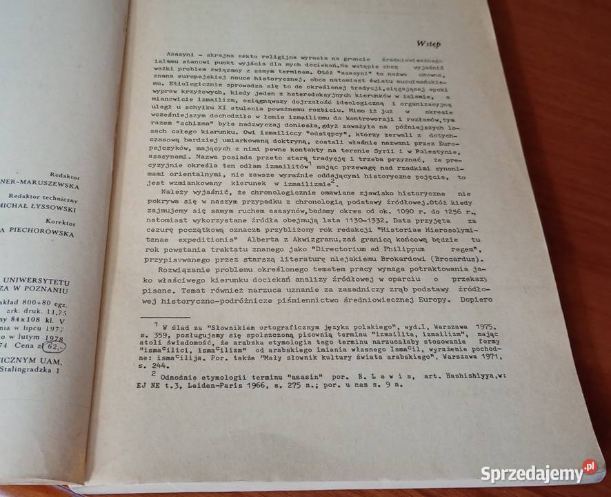 Muzułmańska sekta asasynów w europejskim Rok wydania 1978 pomorskie