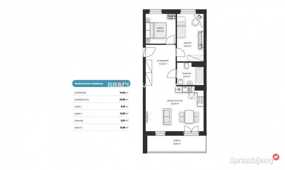 sprzedaży mieszkania 5923m2 3pokojowe Kraków