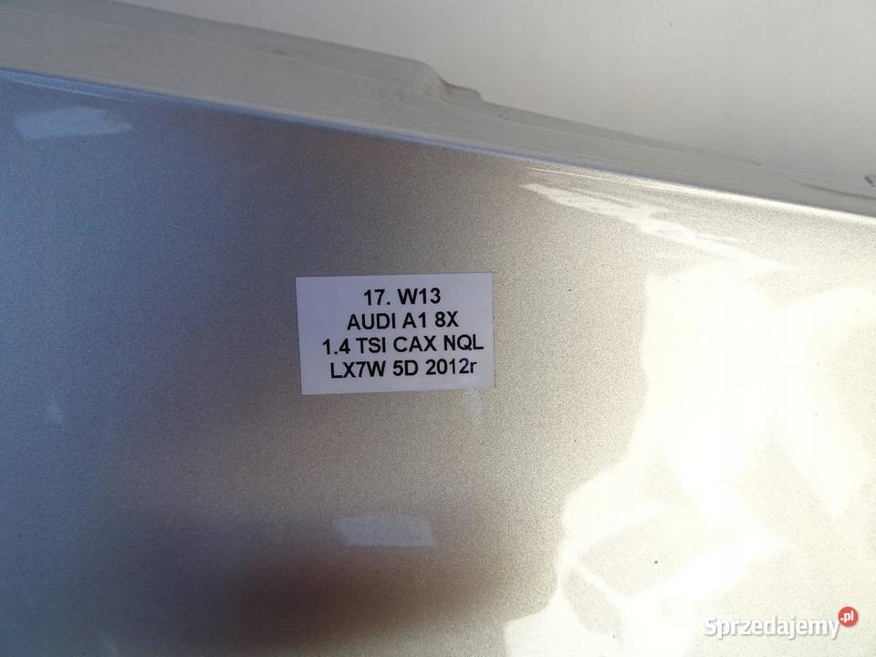 BŁOTNIK PRAWY PRZÓD PRZEDNI LX7W AUDI A1 S1 8X