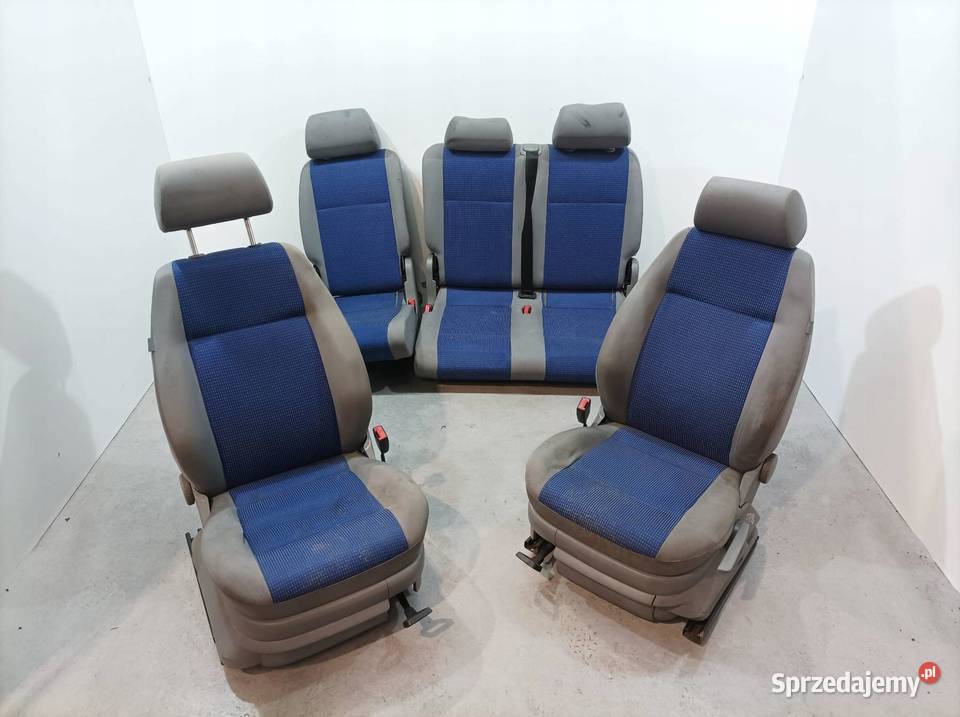 FOTELE PRZÓD TYŁ II RZĄD KOMPLET NIEBIESKIE