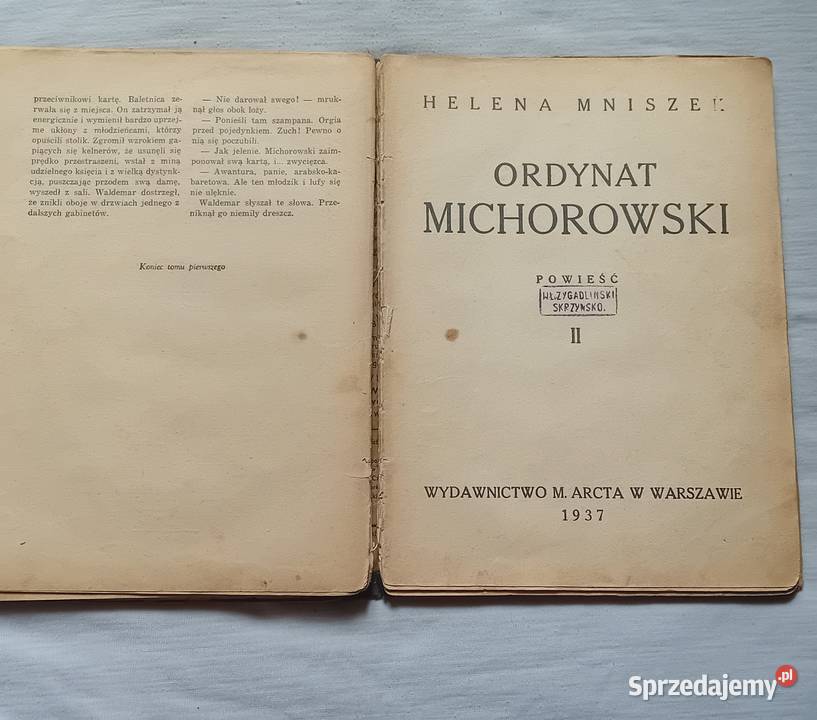 Helena Mniszek Ordynat Michorowski MArct 1937 r Koźminek