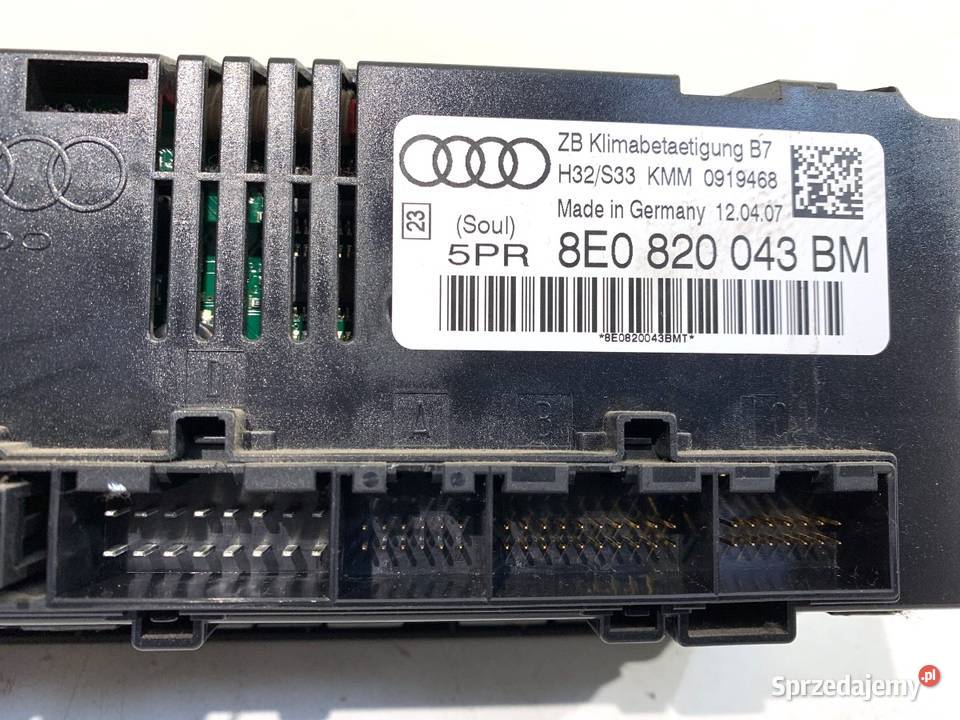 PANEL STEROWANIA NAWIEWU AUDI A4 B7 8E0820043BM Panele sterowania, przełączniki podkarpackie