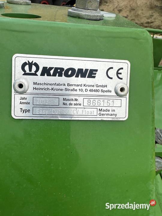 Kosiarka przednia Krone 32m 2013 Łyse