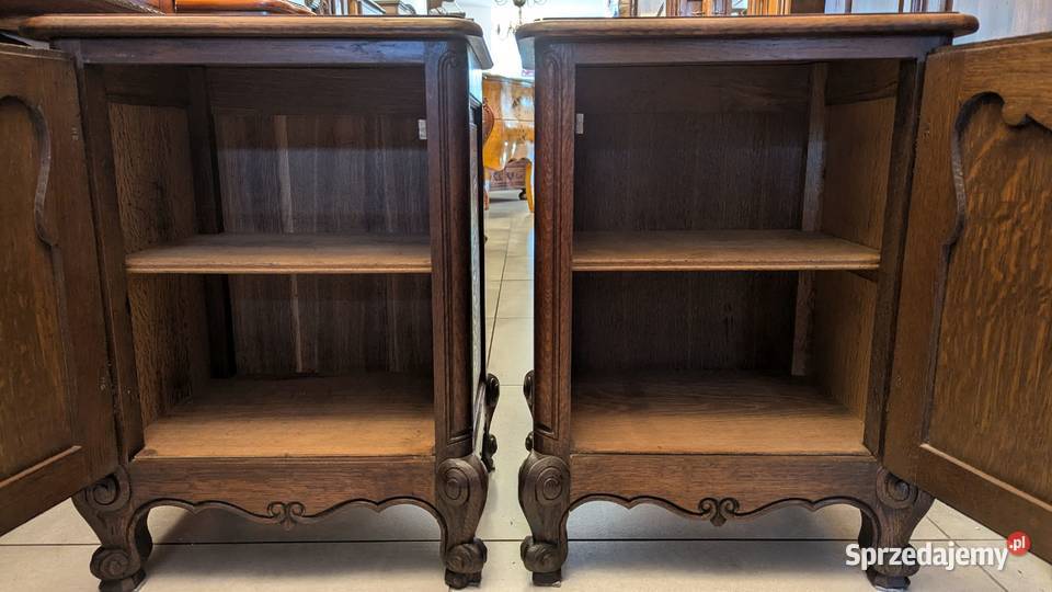 Piękne ciemne dębowe szafki ludwikowskie sklep Dąbrowa Górnicza