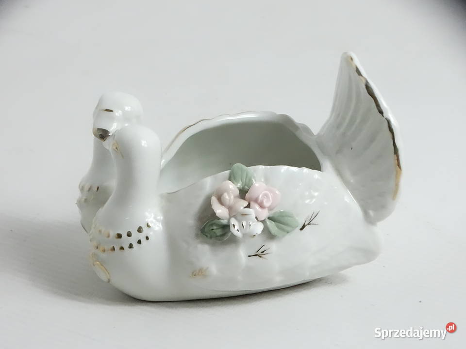 Porcelanowa czarka szkatułka Gołąbki Gołębie Biłgoraj
