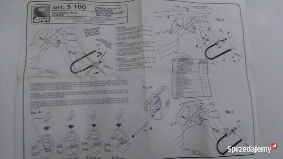 Uchwyt blokady motocykla GIVI S100 Bielsk Podlaski