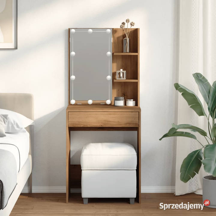 Toaletka z oświetleniem LED dąb artisan