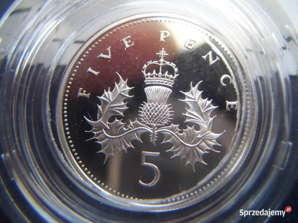Stare monety 5 pens 1990 2monety Anglia stan Lesko