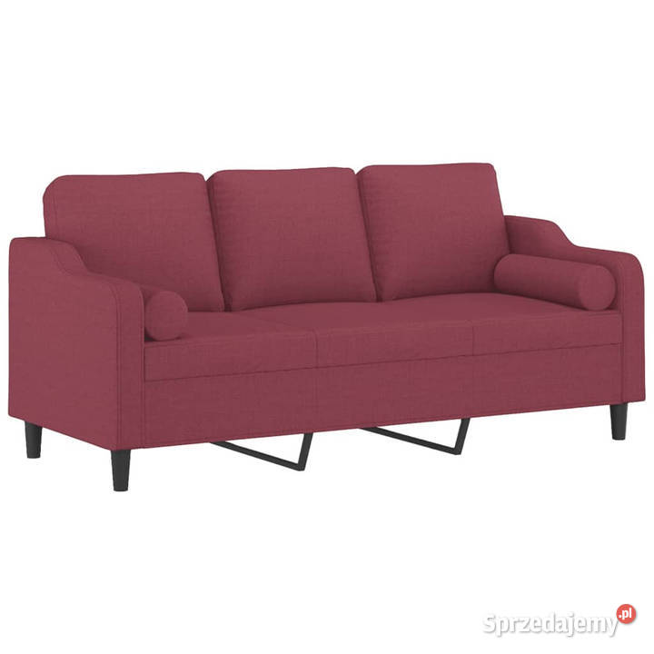 3osobowa sofa z poduszkami winna czerwień 180 mazowieckie Warszawa