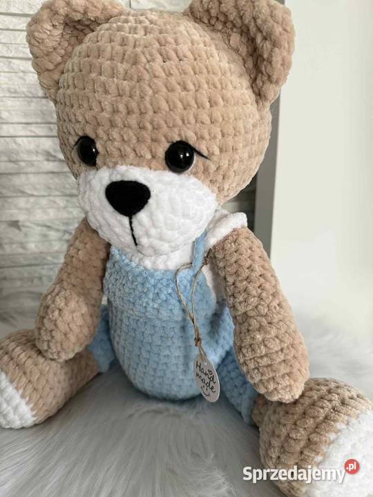 Miś handmade na szydełku rękodzieło Łazy