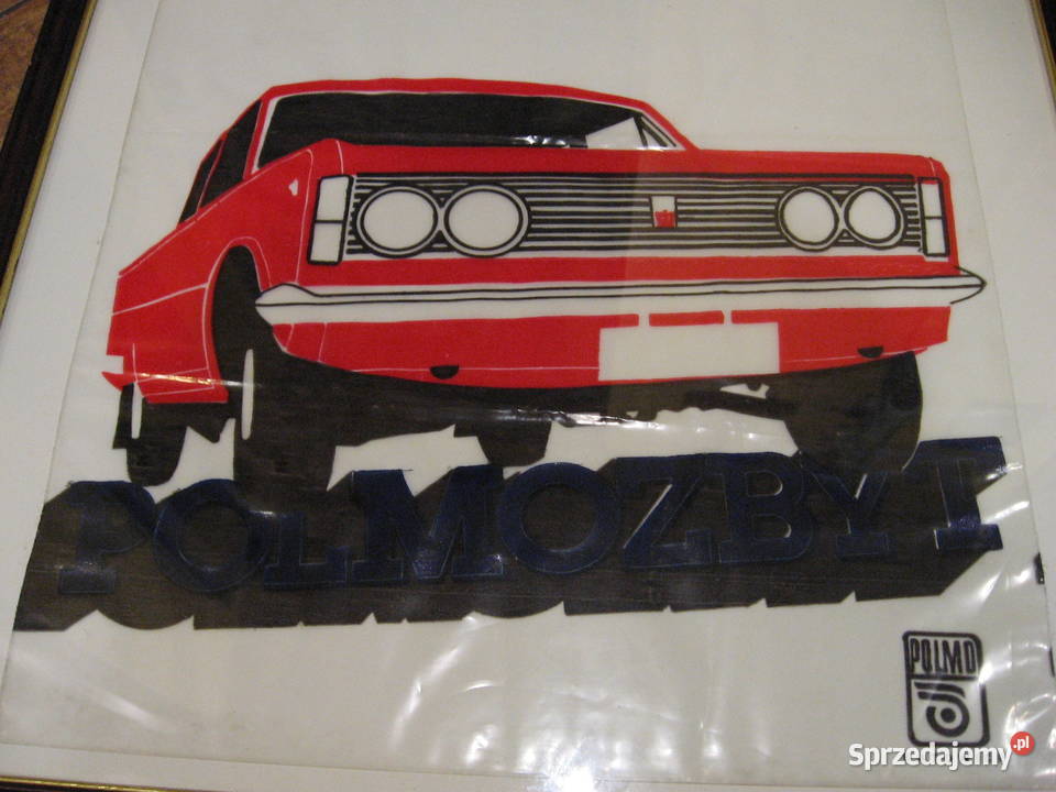 Fiat 125p POLMOZBYT stara oprawiona reklamówka Przemyśl