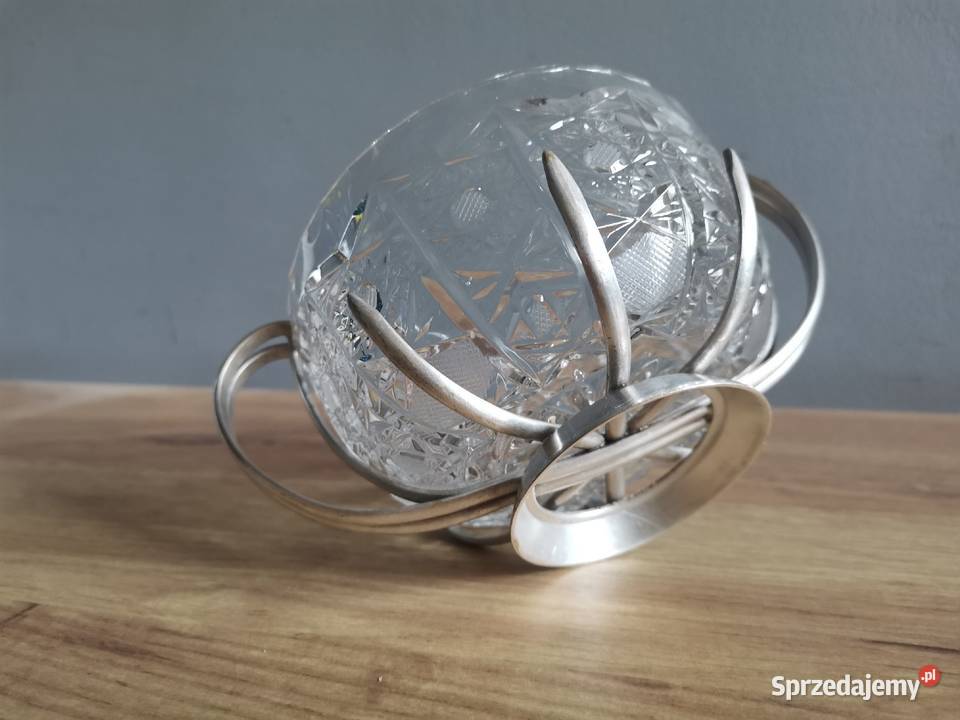 Stara posrebrzana cukierniczka kryształ plater Katowice