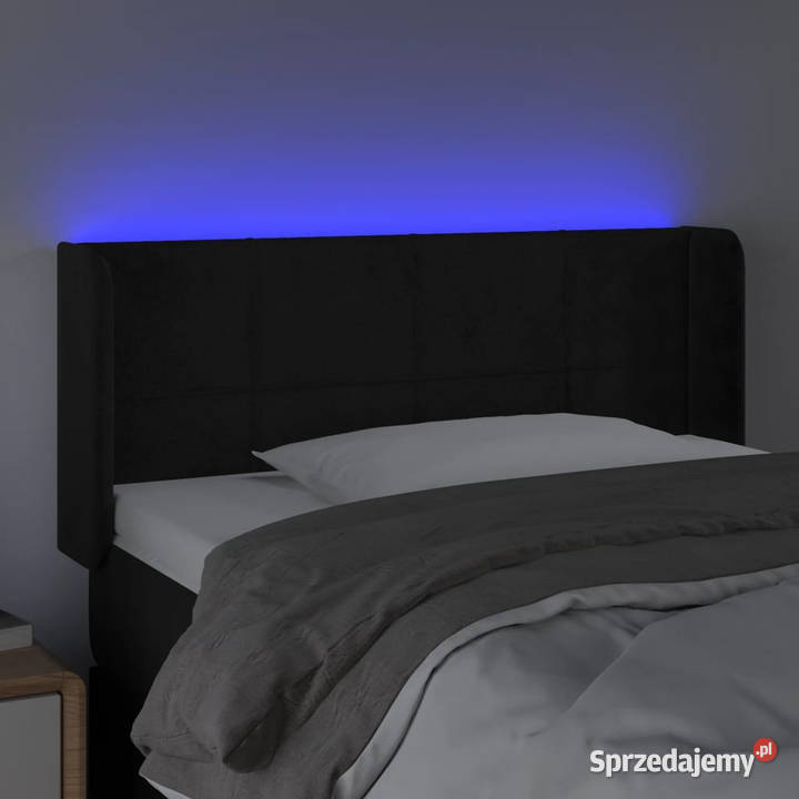 Zagłówek do łóżka z LED czarny 103x16x7888