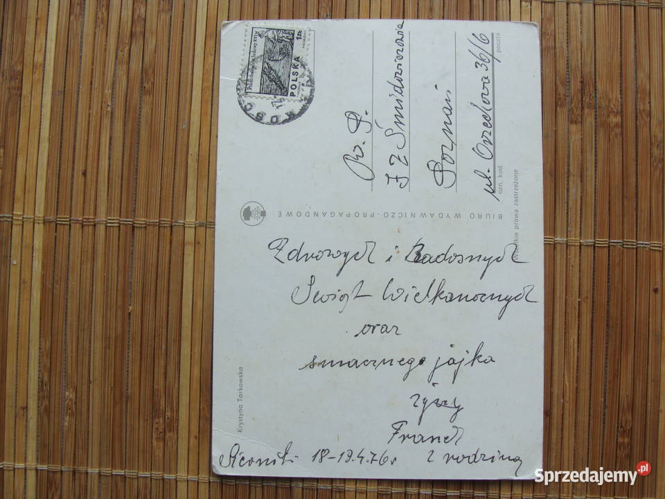 Pocztowka wielkanocna KrystynaTarkowska wielkopolskie Poznań