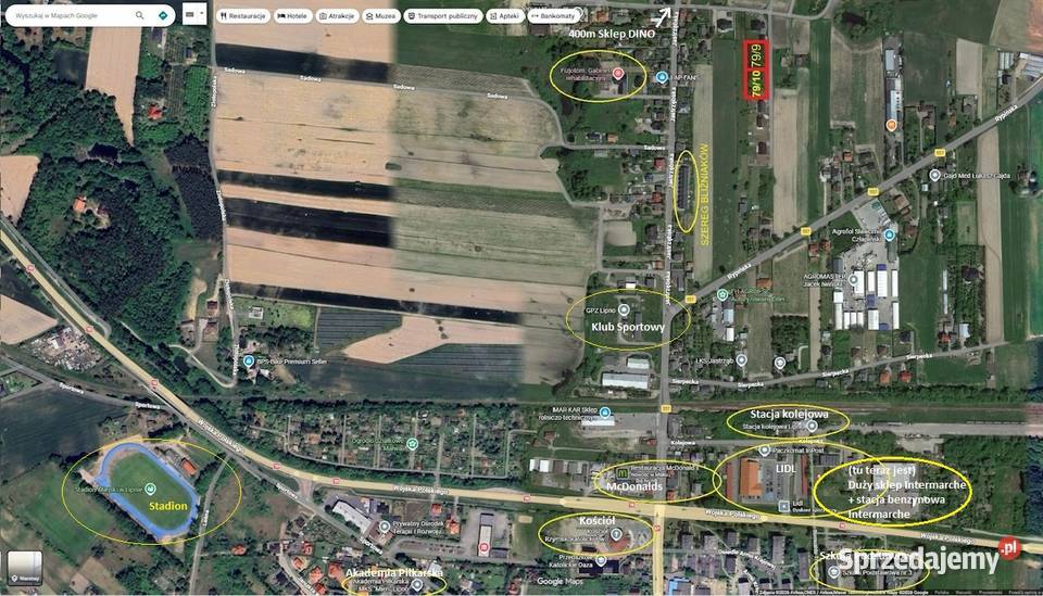 Działka budowlana 1300m2 WZ bezterminowe Media Lipno