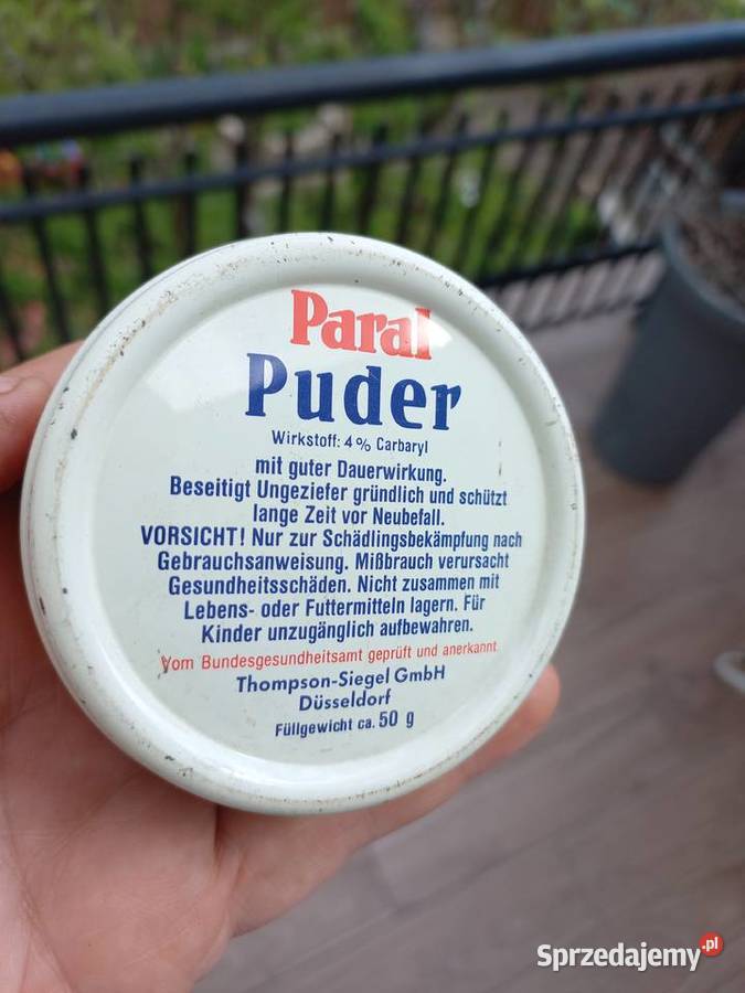 Stara puszka Paral Puder z środkiem przeciw Pozostałe Piastów
