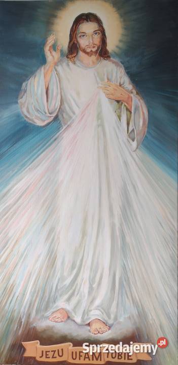 Jezu Ufam Tobie obraz olejny 120x60 Warszawa sprzedam
