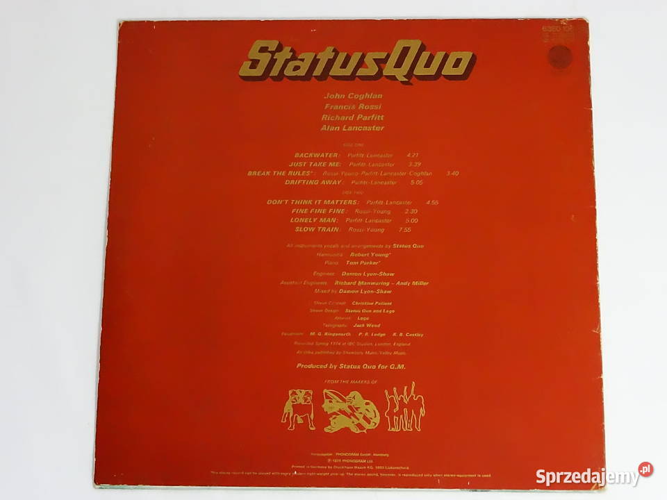 STATUS QUO Quo Winyl 1974 Vertigo 6360 106 Biłgoraj