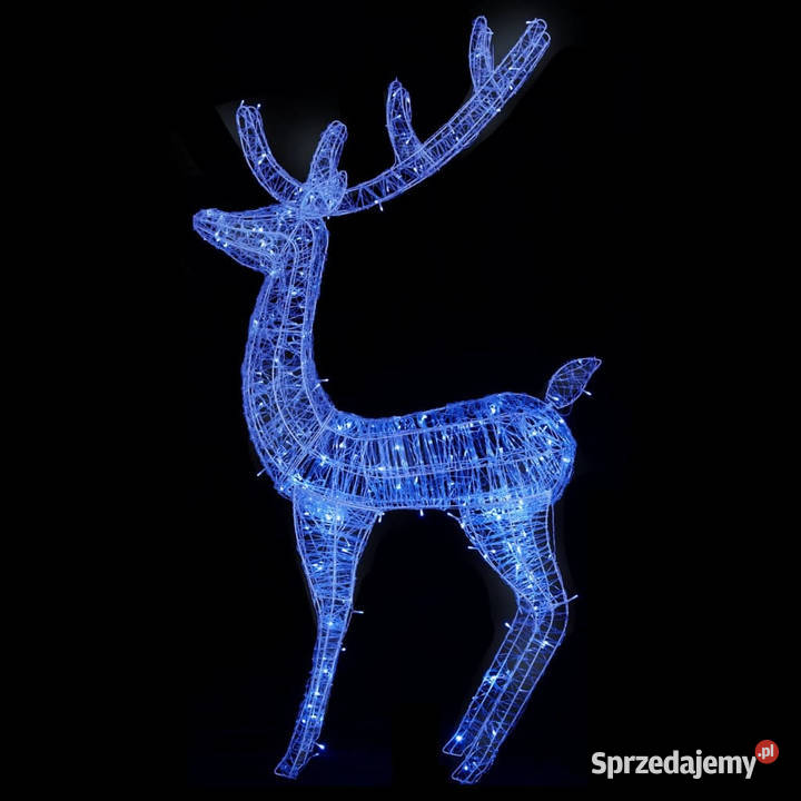 Renifery z akrylu XXL 3 250 niebieskich LED 180