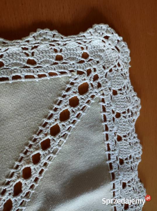 Cepelia bieżnik serweta lniany szydełkowy świętokrzyskie