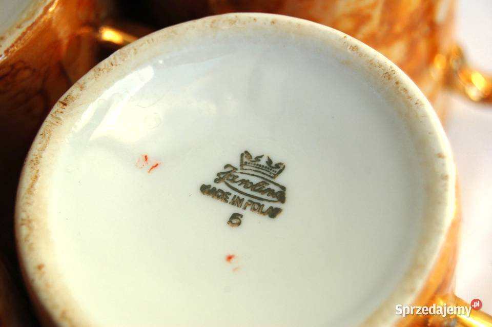 Porcelana Karolina kubki marmurkowe złocone Lublin
