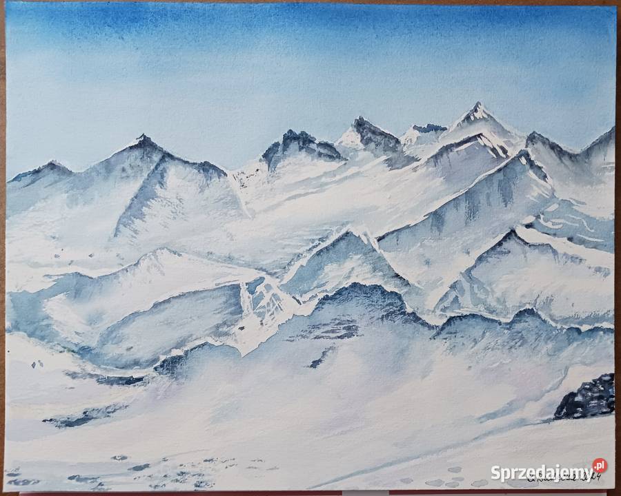 Akwarela Akwarelka Obraz Alpy 24 x 30 Warszawa