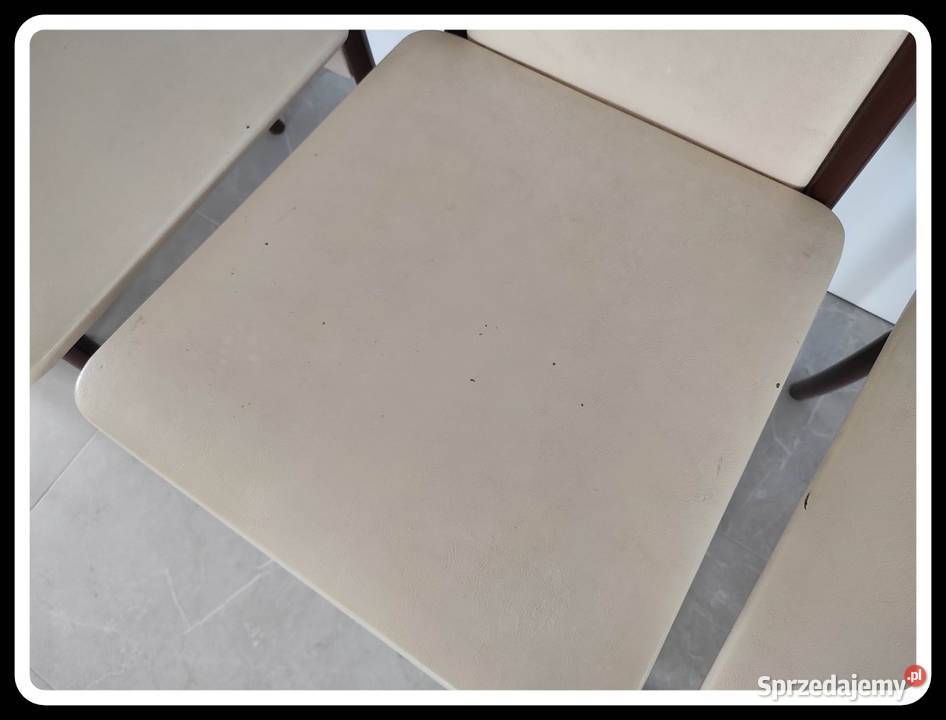 Krzesła metalowe z obiciem w eko skórze 4 sztuki Płock