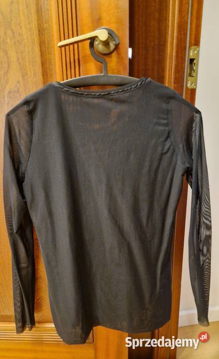 Bluzkatshert czarny z długimi rękawami z Bez wzoru Lublin