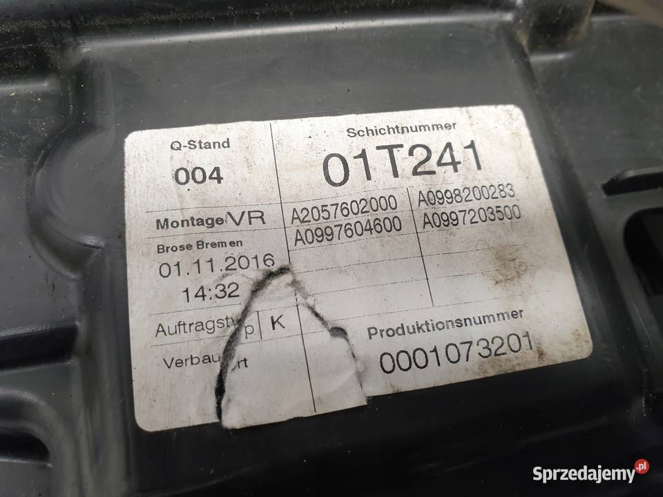Mercedes A205 W205 ZAMEK PRZEDNICH DRZWI prawy