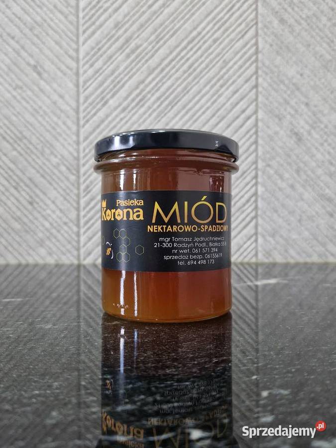 Miód NektarowoSpadziowy z własnej pasieki 450 g Radzyń Podlaski