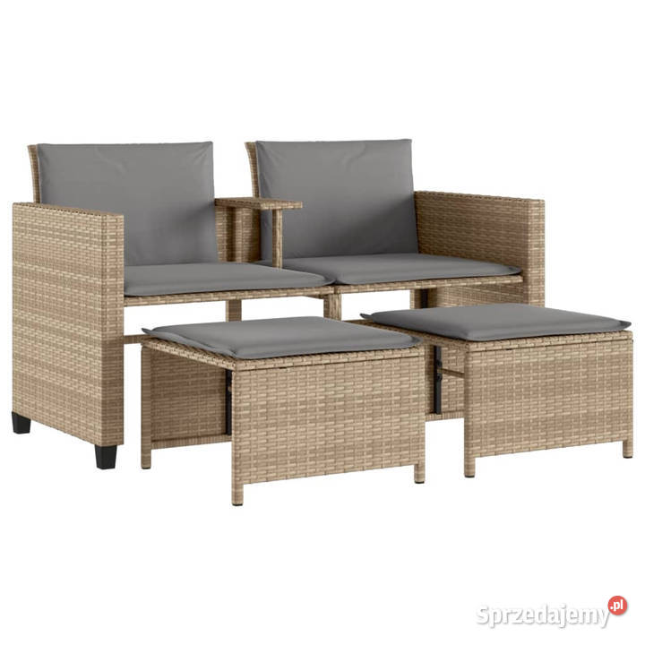 2os sofa ogrodowa ze stolikiem i stołkami beżowa Warszawa