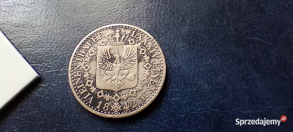 Stare monety 16 talara 1842 A Niemcy srebro Lesko