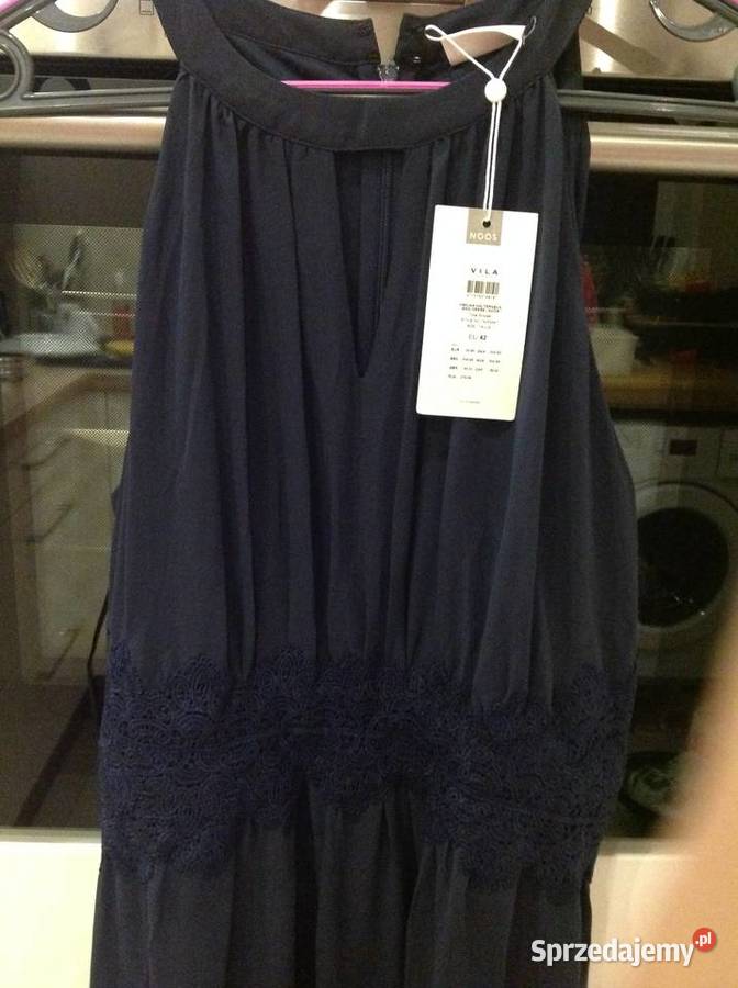 Granatowa Sukienka Okolicznościowa VILA r M Nowa
