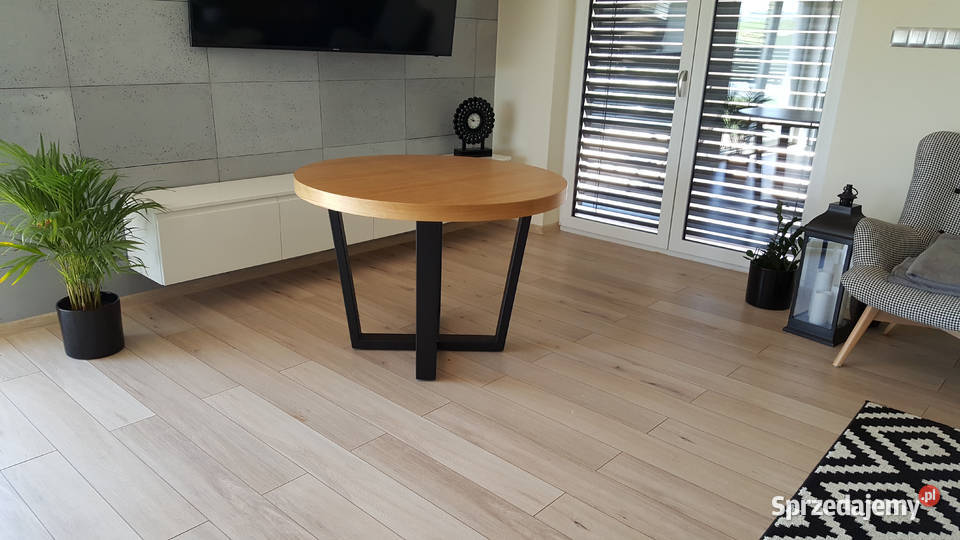 Nowoczesny stół dębowy okrągły rozkładany Loft 5 Krosno sprzedam