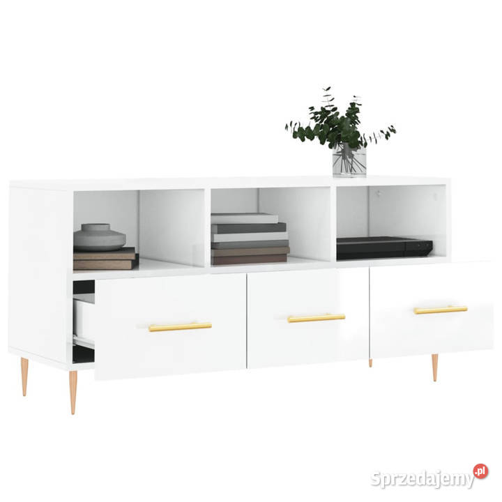 Szafka pod TV biała wysoki połysk 102x36x50 Warszawa