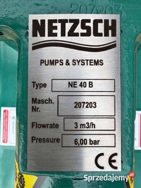 Pompa śrubowa ślimakowa spożywcza Netzsch NE 40B sprzedam