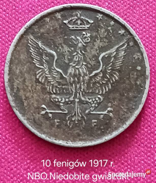 10 Fenigów Królestwo Polskie 1917 r NBOnapis Konin