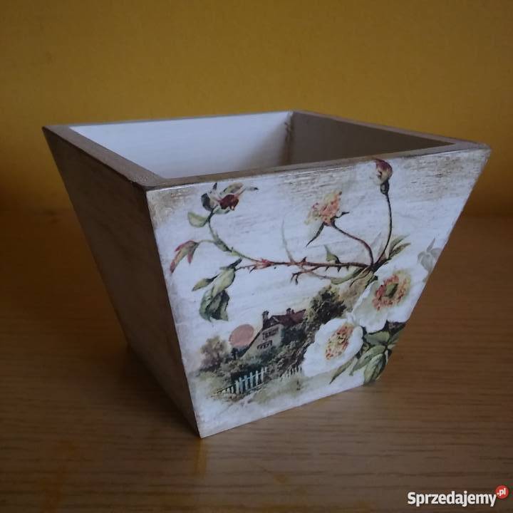 Doniczka drewniana decoupage Wyszków