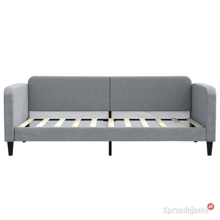 Sofa z funkcją spania jasnoszara obita tkaniną Warszawa