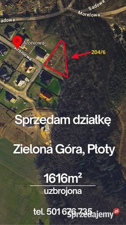 Działka budowlana z mediami Zielona Góra Płoty sprzedam