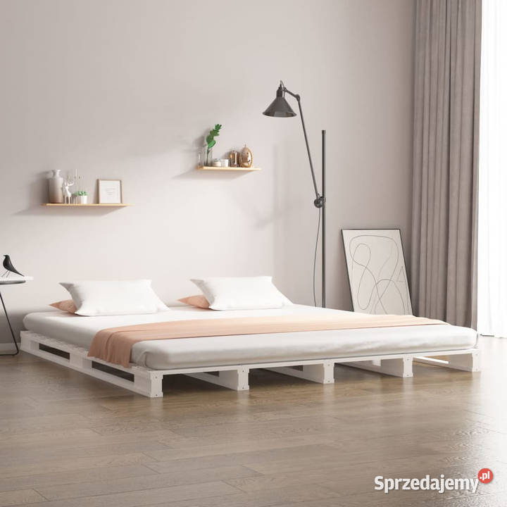 Łóżko z palet białe lite drewno 180x200 WM821408 Warszawa sprzedam