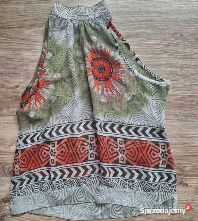 Transparentna bluzka etno top z dekoltem halter Topy i koszulki Kraków