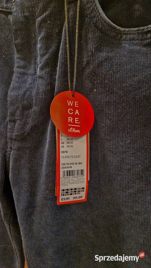 Męskie SPODNIE SZTRUKSOWE granatowe marki Lublin