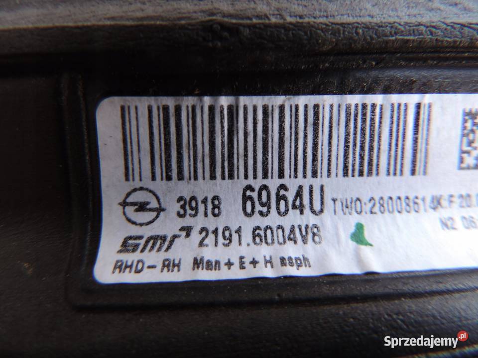 OPEL INSIGNIA B Z40R LUSTERKO PRAWE 5 PIN ANGLIK kujawsko-pomorskie