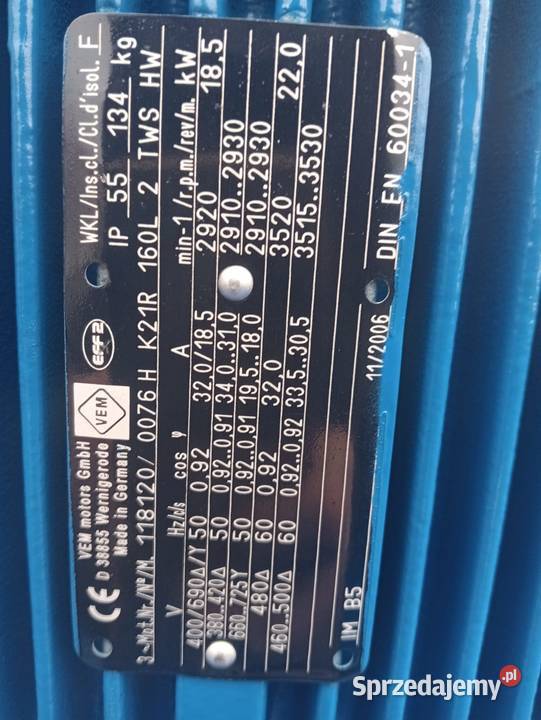 wentylator 168 kW Wejherowo sprzedam