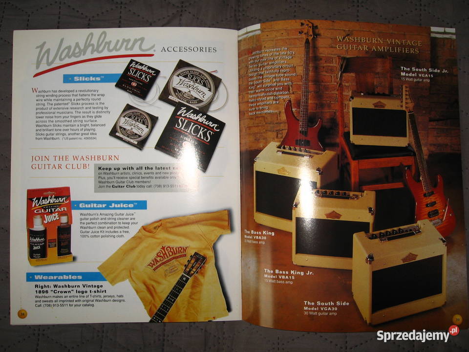 Washburn 1995 katalog gitar Washburn pomorskie Kępice