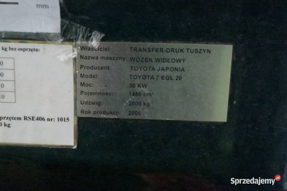Wózek widlowy TOYOTA 7 EGL 20