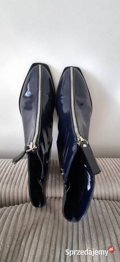 Nowe lakierowane skórzane botki Kordel granatowe 25.5cm małopolskie Kraków